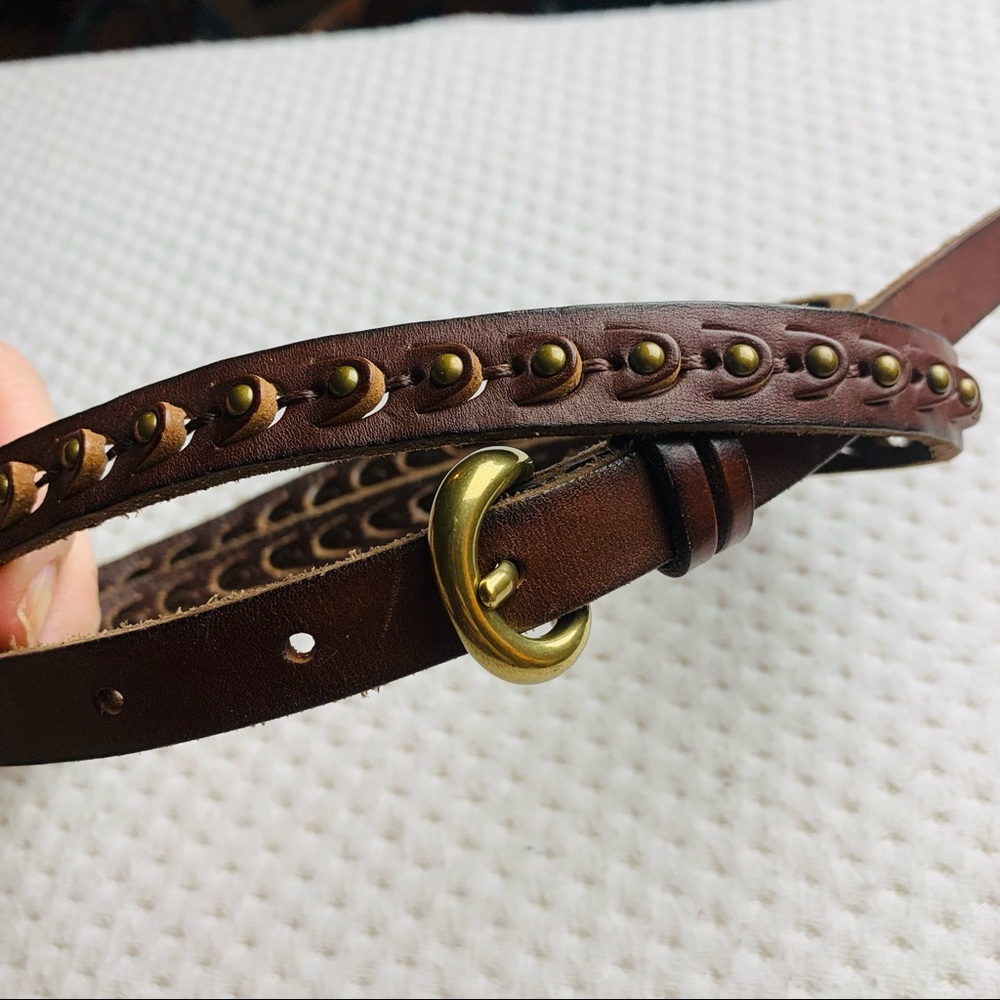 100% Leather belt Eddie Bauer size Large EUC - Picture 3 of 11
